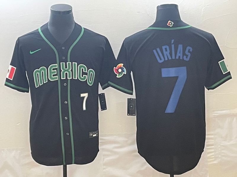Men 2023 World Cub Mexico #7 Urias Black Nike MLB Jersey15->more jerseys->MLB Jersey